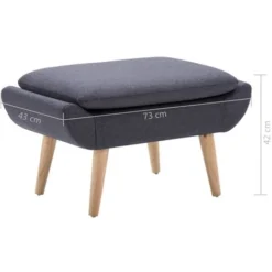Poggiapiedi In Tessuto 73x43x42 Cm Grigio Scuro VidaXL -Negozio al dettaglio VIDAXL || HOMCOM || Songmics 10509933 3