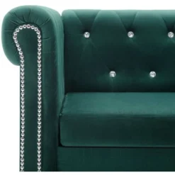 Divano Chesterfield A 2 Posti In Velluto 146x75x72 Cm Verde VidaXL -Negozio al dettaglio VIDAXL || HOMCOM || Songmics 10650246 5
