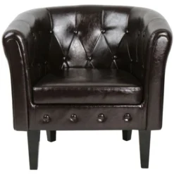 Nova Poltrona Chesterfield Elegante In Similpelle Da Salotto Ufficio Soggiorno Colore : Marrone -Negozio al dettaglio VIDAXL || HOMCOM || Songmics 11681159 3