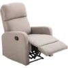 HOMCOM Poltrona Relax Reclinabile Manuale Con Poggiapiedi Portata 125kg Tessuto Di Lino 66 × 95 × 99cm