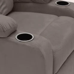 Poltrona Relax Reclinabile Con Poggiapiedi In Microfibra Velluto Laura Colore: Marrone -Negozio al dettaglio VIDAXL || HOMCOM || Songmics 13073053 5