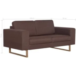Divano A 2 Posti In Tessuto Marrone VidaXL -Negozio al dettaglio VIDAXL || HOMCOM || Songmics 13415776 3