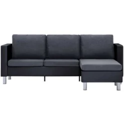 Divano A 3 Posti Con Cuscini Nero In Similpelle VidaXL -Negozio al dettaglio VIDAXL || HOMCOM || Songmics 13649556 4