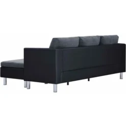 Divano A 3 Posti Con Cuscini Nero In Similpelle VidaXL -Negozio al dettaglio VIDAXL || HOMCOM || Songmics 13649556 5