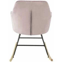 SoBuy Sedia A Dondolo Poltrona Relax Design Carico Massimo: 150 Kg In Velluto, Gambe In Ferro E Legno Massello Di Faggio Rosa FST68-P -Negozio al dettaglio VIDAXL || HOMCOM || Songmics 14144952 3