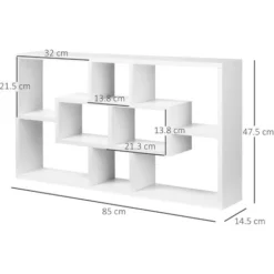 Homcom Moderna Libreria A Parete In Legno Bianco 85 X 47.5 X 14.5 Cm -Negozio al dettaglio VIDAXL || HOMCOM || Songmics 14344664 3