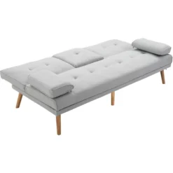 Homcom Divano Letto Con Tavolino A Ribalta E Piedini In Legno Massello Grigio 8 Homcom Divano Letto Con Tavolino A Ribalta E Piedini In Legno Massello Grigio -Negozio al dettaglio VIDAXL || HOMCOM || Songmics 14344731 4