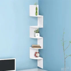 Negozio al dettaglio VIDAXL || HOMCOM || Songmics 28 Libreria Scaffale Mensole Parete Angolare Moderna 5 Ripiani Ad Angolo Bianco