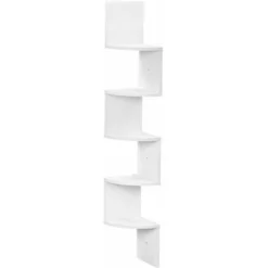 Libreria Scaffale Mensole Parete Angolare Moderna 5 Ripiani Ad Angolo Bianco -Negozio al dettaglio VIDAXL || HOMCOM || Songmics 14766324 3