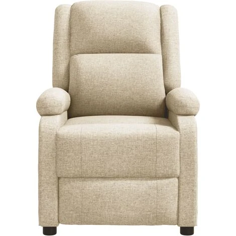 Poltrona Massaggiante Crema In Tessuto VidaXL 4 Poltrona Massaggiante Crema In Tessuto VidaXL - immagine 4