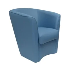 Poltrona A POZZETTO Per Ufficio Casa In Ecopelle CELESTE