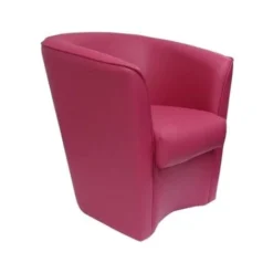 Poltrona A POZZETTO Per Ufficio Casa In Ecopelle FUCSIA