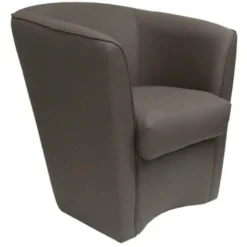 Poltrona A POZZETTO Per Ufficio Casa In Ecopelle GRIGIO