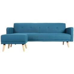 Pouf / Poggiapiedi Tessuto Blu ULLA -Negozio al dettaglio VIDAXL || HOMCOM || Songmics 15071874 4