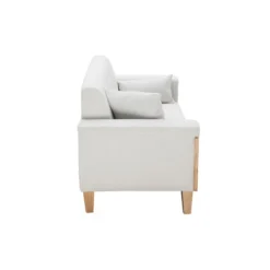 Divano Design 3 Posti Bianco Piedi In Legno FJORD -Negozio al dettaglio VIDAXL || HOMCOM || Songmics 15071900 4