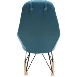 Poltrona Relax - Sedia A Dondolo Tessuto Blu Petrolio Gambe In Metallo E Frassino - JHENE -Negozio al dettaglio VIDAXL || HOMCOM || Songmics 15071995 5