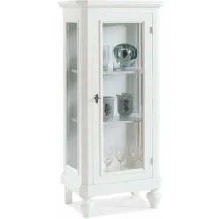 Credenza Con Vetrina In Legno Massello 60x40x131