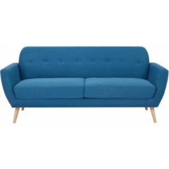 Divano 3 Posti Blu Melange Stile Moderno Di Design Contemporaneo Con Bottoni Per Salotto Casa Hotel, Stile Moderno, , 193x79x86 H -Negozio al dettaglio VIDAXL || HOMCOM || Songmics 15535836 3