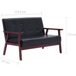 Divano A 2 Posti Nero In Similpelle VidaXL 9 Divano A 2 Posti Nero In Similpelle VidaXL -Negozio al dettaglio VIDAXL || HOMCOM || Songmics 15623813 5