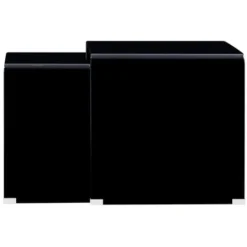 Tavolini Ad Incastro 2pz Nero 42x42x41,5cm In Vetro Temperato VidaXL -Negozio al dettaglio VIDAXL || HOMCOM || Songmics 15770977 4