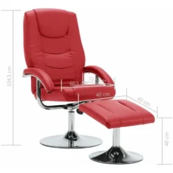 Poltrona Reclinabile Con Poggiapiedi Rossa In Similpelle VidaXL -Negozio al dettaglio VIDAXL || HOMCOM || Songmics 15848948 3