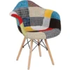 Sedia Poltroncina PATCHWORK Con Gambe In Faggio 1 PEZZO