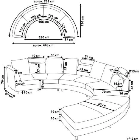 Divano Circolare 7 Posti In Pelle Marrone Rotunde 3 Divano Circolare 7 Posti In Pelle Marrone Rotunde - immagine 3