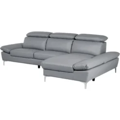 Divano Angolare In Pelle Grigia Farila -Negozio al dettaglio VIDAXL || HOMCOM || Songmics 15932281 5