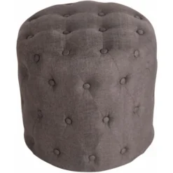 Pouf Sgabello Lille Grigio Scuro Tessuto