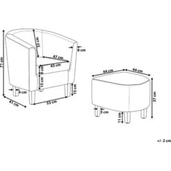 Poltrona Imbottita In Tessuto Verde Con Poggiapiedi Holden -Negozio al dettaglio VIDAXL || HOMCOM || Songmics 16169808 3