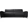 Divano In Pelle Design 3 Posti Con Poggiatesta Relax Nero NEVADA