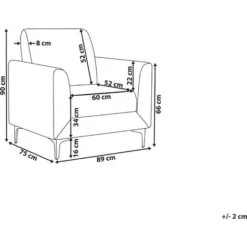 Poltrona In Tessuto Vellutato Blu Scuro Fenes -Negozio al dettaglio VIDAXL || HOMCOM || Songmics 16780216 3