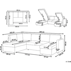 Divano Letto Angolare Contenitore In Tessuto Grigio Chiaro Karrabo -Negozio al dettaglio VIDAXL || HOMCOM || Songmics 16972372 3