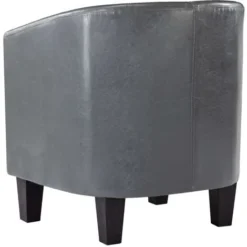 Poltrona A Pozzetto Con Poggiapiedi Grigia In Similpelle VidaXL -Negozio al dettaglio VIDAXL || HOMCOM || Songmics 17050671 5