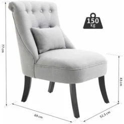 Homcom Poltroncina Imbottita In Legno E Lino Con Cuscino Sfoderabile Grigio 7 Homcom Poltroncina Imbottita In Legno E Lino Con Cuscino Sfoderabile Grigio -Negozio al dettaglio VIDAXL || HOMCOM || Songmics 17079094 3