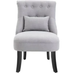 Homcom Poltroncina Imbottita In Legno E Lino Con Cuscino Sfoderabile Grigio 8 Homcom Poltroncina Imbottita In Legno E Lino Con Cuscino Sfoderabile Grigio -Negozio al dettaglio VIDAXL || HOMCOM || Songmics 17079094 4