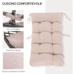 Outsunny Poltrona In PE Rattan Grigio Con Morbido Cuscino Beige Per Esterni E Interni -Negozio al dettaglio VIDAXL || HOMCOM || Songmics 17374239 5