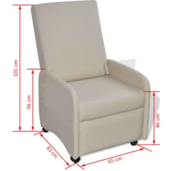 Poltrona Reclinabile Crema In Similpelle VidaXL -Negozio al dettaglio VIDAXL || HOMCOM || Songmics 1737813 5