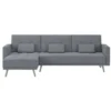 Skraut Home - Divano Chaise Lounge Verona 267cm, Convertibile In Letto, Reversibile, Grigio Chiaro