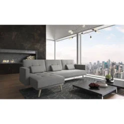 Skraut Home - Divano Chaise Lounge Verona 267cm, Convertibile In Letto, Reversibile, Grigio Chiaro -Negozio al dettaglio VIDAXL || HOMCOM || Songmics 17391707 3