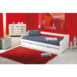 Dmora Divano Letto Singolo Con Letto Estraibile, Colore Bianco, Cm 199 X 87 X 66 Cm., Con Imballo Rinforzato -Negozio al dettaglio VIDAXL || HOMCOM || Songmics 17737536 4