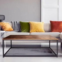 Tavolino Da Salotto In Stile Industrial Tavolino Da Caffè In Acciaio E Legno Design Moderno -Negozio al dettaglio VIDAXL || HOMCOM || Songmics 17912412 5