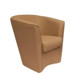 Poltrona A POZZETTO Per Ufficio Casa In Ecopelle NOCCIOLA