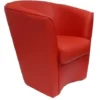 Poltrona A POZZETTO Per Ufficio Casa In Ecopelle ROSSA