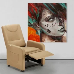 Poltrona Relax Reclinabile Con Poggiapiedi In Tessuto Anna Design Colore: Beige -Negozio al dettaglio VIDAXL || HOMCOM || Songmics 17995300 3