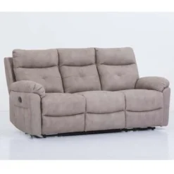 Divano 3 Posti Taupè Con Recliner Emma