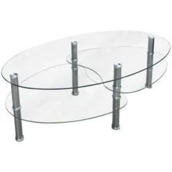 TAVOLINO MODERNO IN VETRO TEMPERATO -Negozio al dettaglio VIDAXL || HOMCOM || Songmics 18090806 3