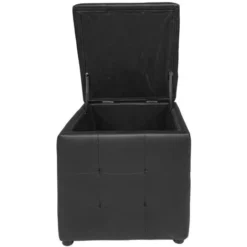 POUFF CONTENITORE IN ECOPELLE NERA 45X45X47CM 7 POUFF CONTENITORE IN ECOPELLE NERA 45X45X47CM -Negozio al dettaglio VIDAXL || HOMCOM || Songmics 18220722 3