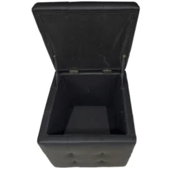 POUFF CONTENITORE IN ECOPELLE NERA 45X45X47CM 8 POUFF CONTENITORE IN ECOPELLE NERA 45X45X47CM -Negozio al dettaglio VIDAXL || HOMCOM || Songmics 18220722 4