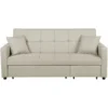 Divano Letto 3 Posti In Tessuto Beige Glomma